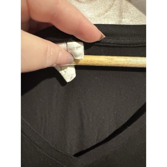 Ady P Size 1X‎ Women's Black Short Sleeve T-shirt With Front Pocket Shirttail - Picture 5 of 6